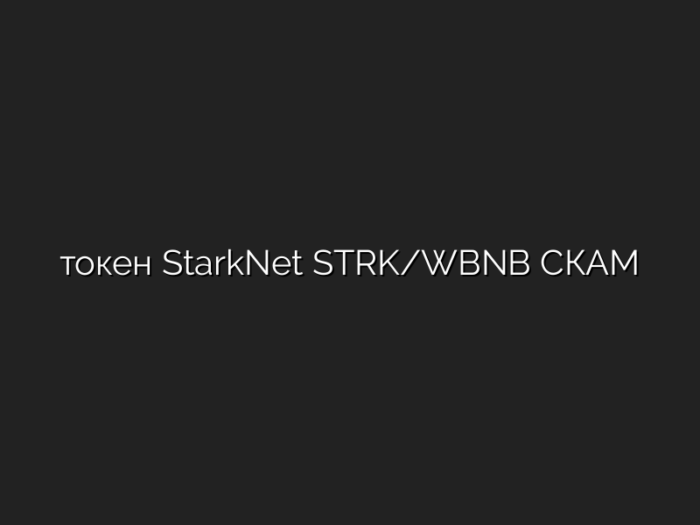 токен StarkNet STRK/WBNB СКАМ